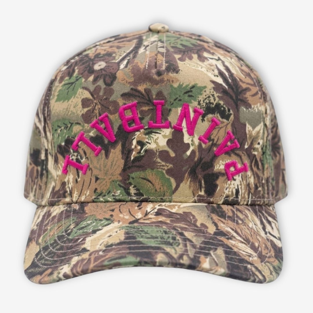Hydra Paintball Caps -Woodland/Pink Letters